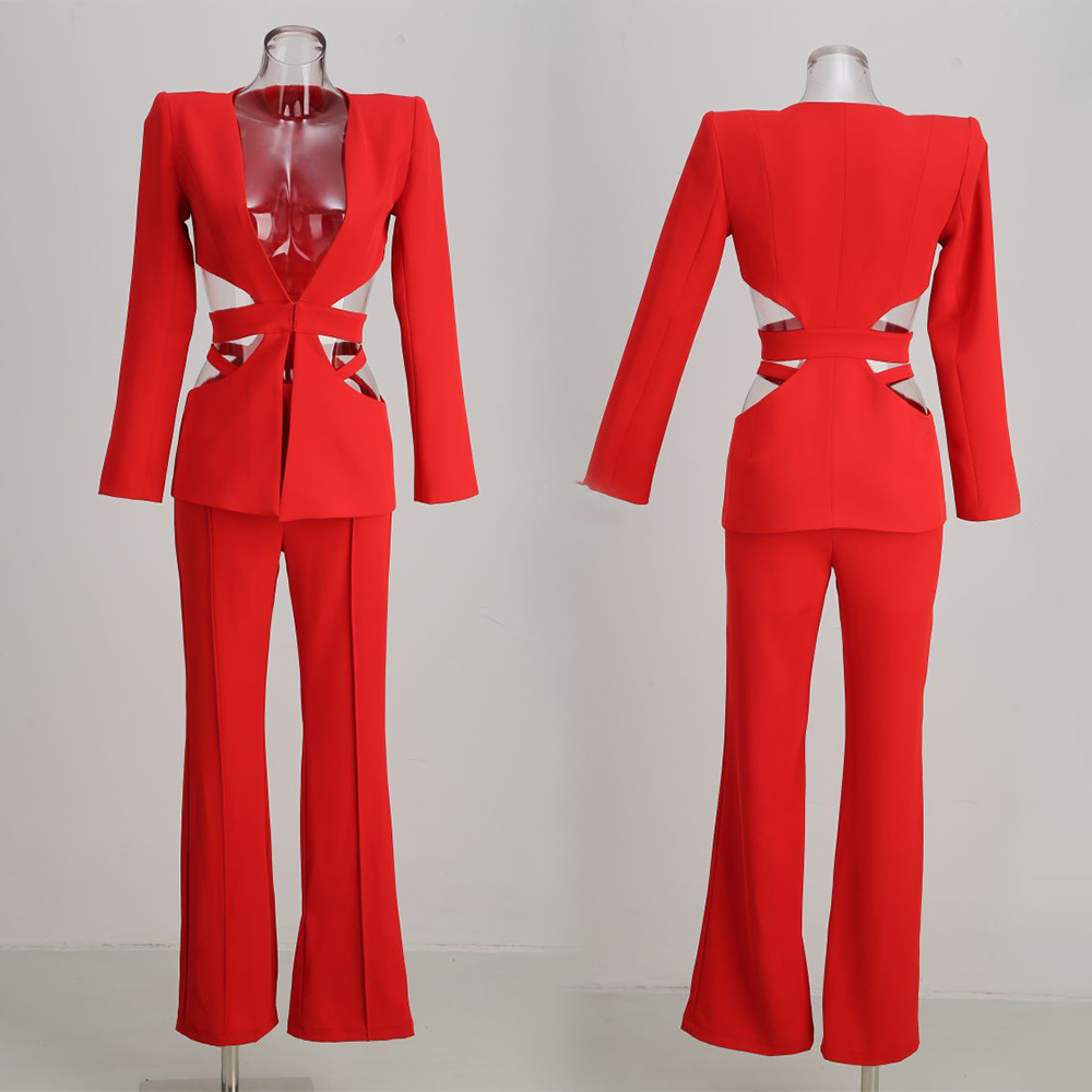 Shoulder Pad Set In - Seksowny, modny damski komplet z wyciętym