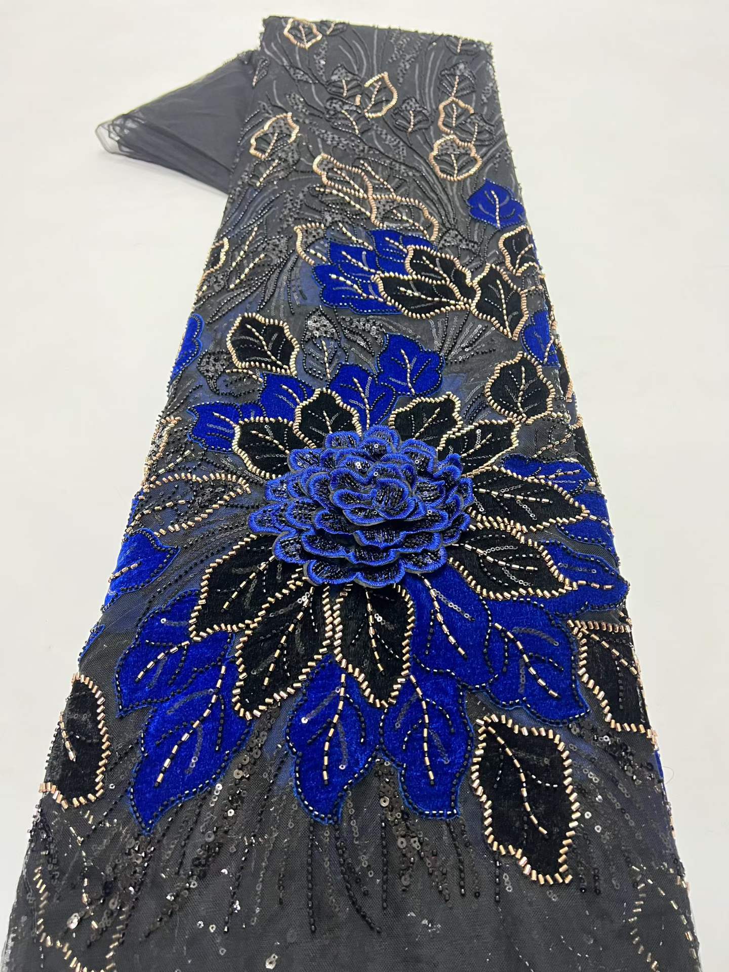 Sewing Velvet Fabric - Luksusowa afrykańska aksamitna tkanina koronkowa z