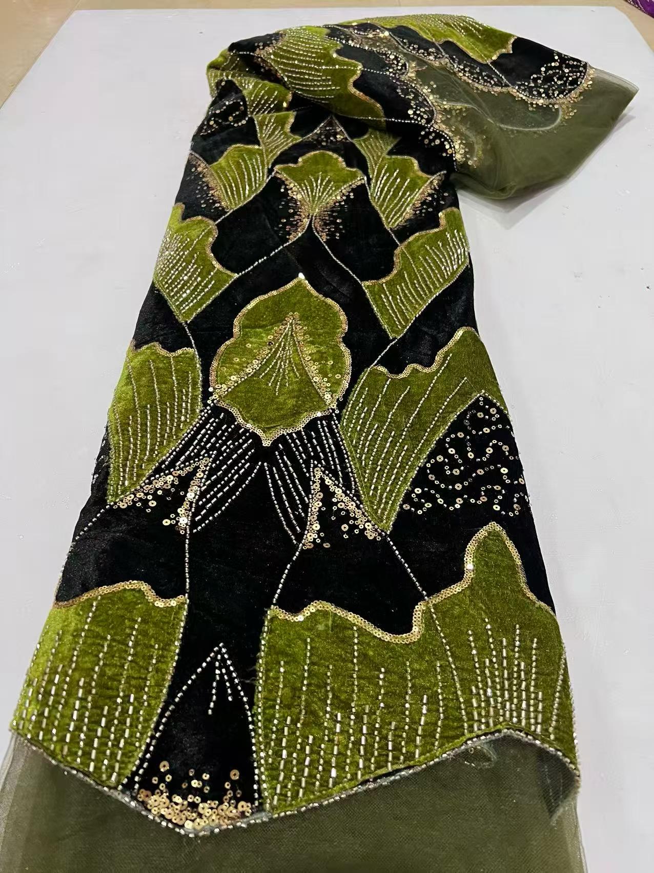 Afrykańska koronka 5 jardów wy – Sewing Velvet Fabric recenzja i cena