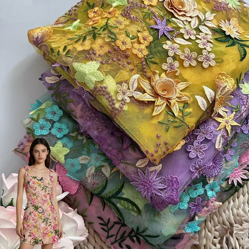 90x130cm 3D Kwiatowy Haftowany – Textile For Sewing recenzja i cena