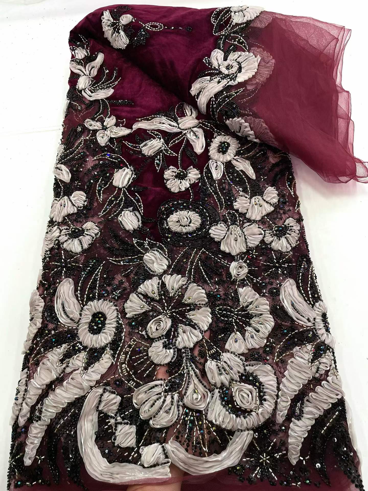 Afrykańska tkanina z cekinami  – Sewing Velvet Fabric recenzja i cena